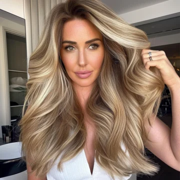 Bronzed Blonde with Voluminous Blowout scaled