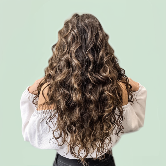 Cascading Perm Waves for Long Hair