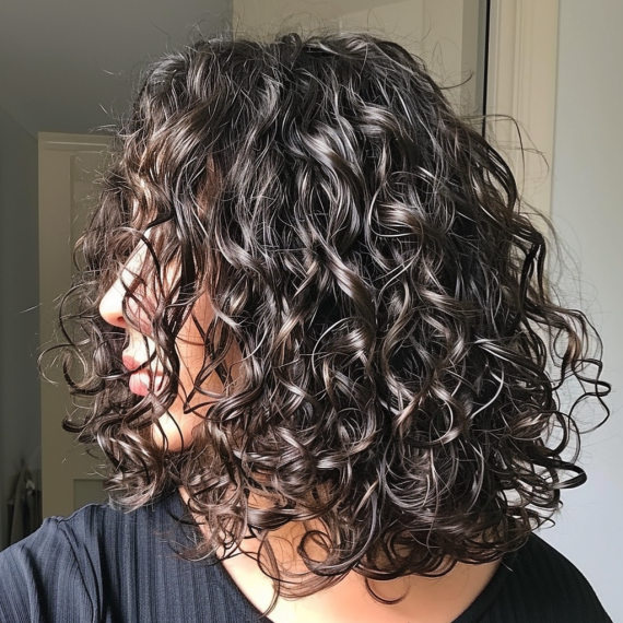 Chic Perm Lob with Loose Curls