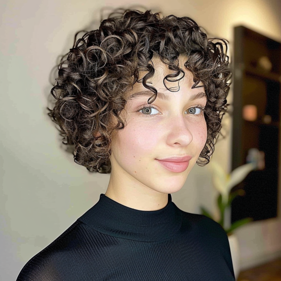 Classic Short Perm with Tight Curls