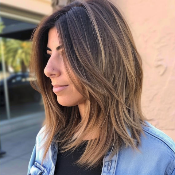 Classic Shoulder Length Cut with Soft Layers