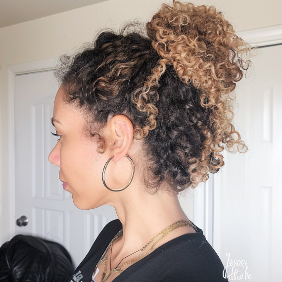 Curly Hair with Twisted Bun