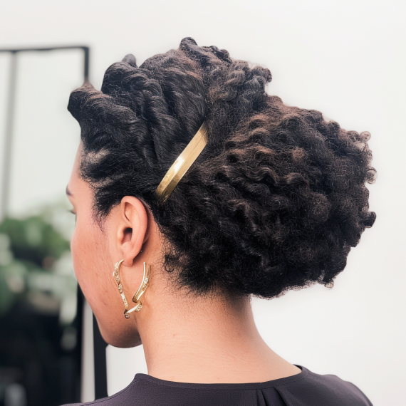 Curly Hair with Twisted Updo