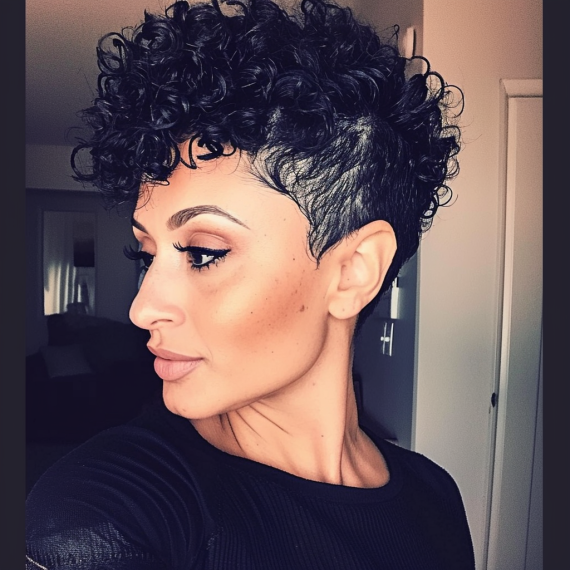 Curly Tapered Pixie Cut