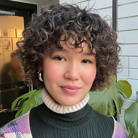 Ear Length Tight Curly Perm