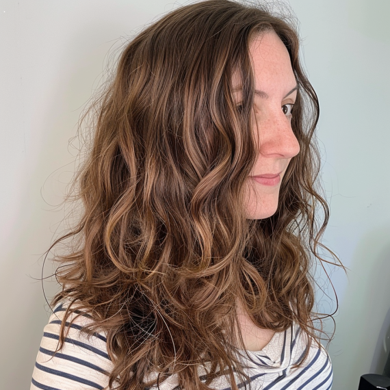 Effortless Wavy Perm for Casual Style