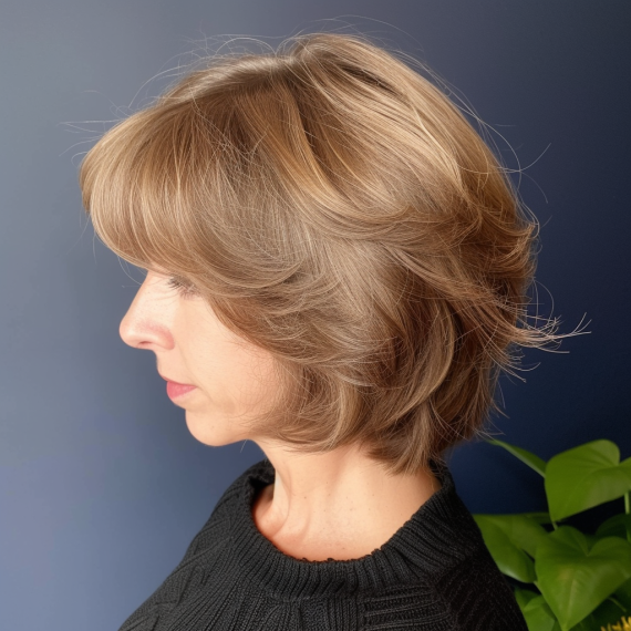 Flirty Layered Bob with Flipped Ends