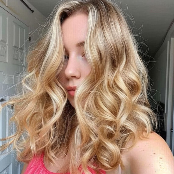 Glistening Champagne Blonde Curls