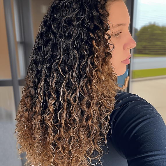 Long Flowing Spiral Perm