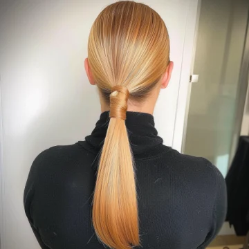 Marigold Blonde with Sleek Low Ponytail scaled
