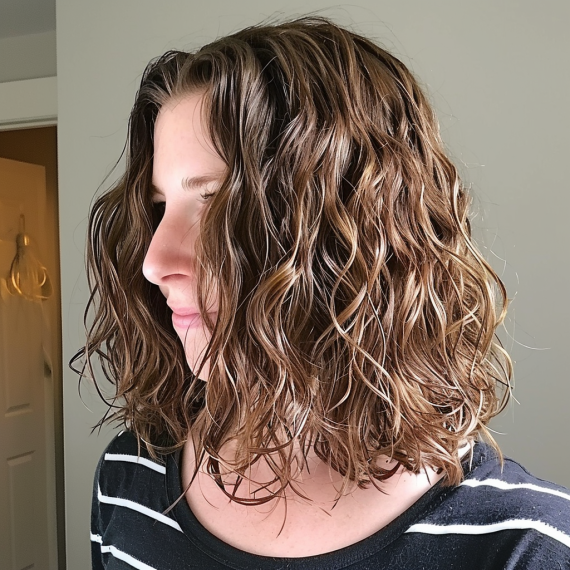 Natural Wave Perm for Shoulder Length Hair