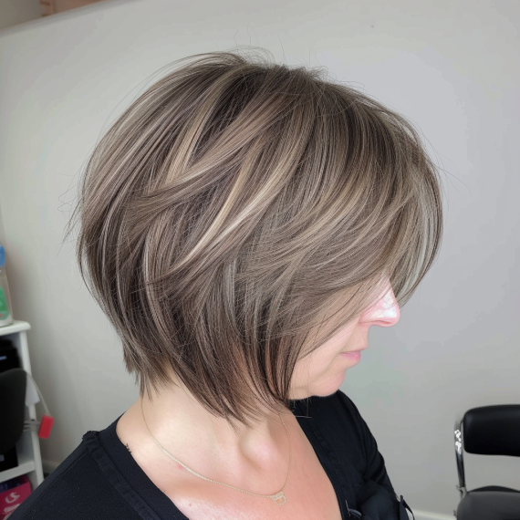 Rounded Bob with Feathered Layers