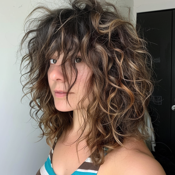 Shaggy Perm with Messy Layers