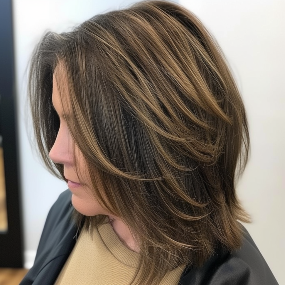 Shoulder Length Cut with Graduated Layers