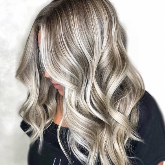 Silver Glaze on Ash Blonde Hair