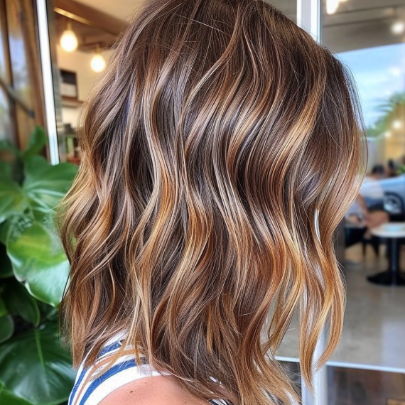 Sun Kissed Bronze Highlights in Light Brown Hair