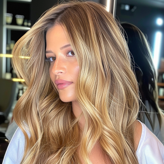Sunset Glow Blonde Highlights