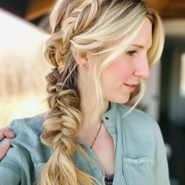 Tawny Blonde with Low Side Braid scaled