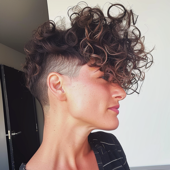 Undercut with Curly Perm Top