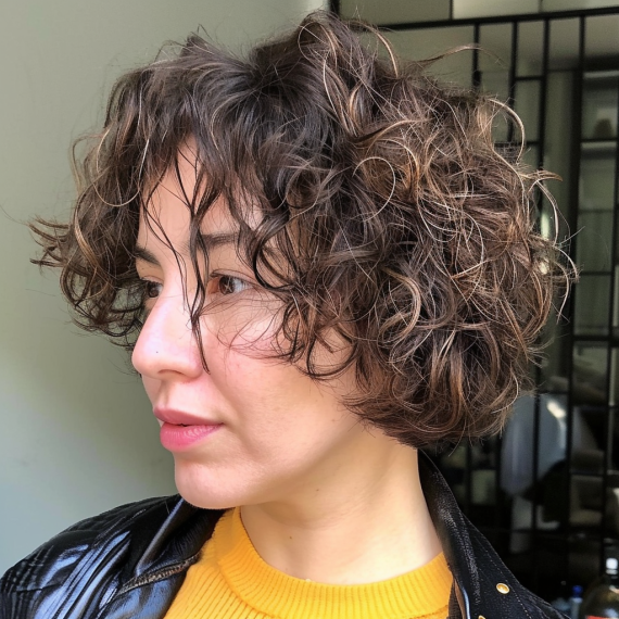 Voluminous Perm for Short Hair