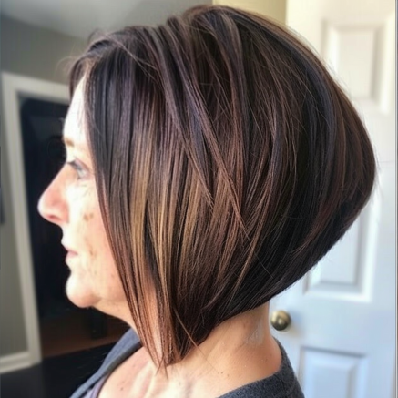 Angled Bob with Elongated Front and Tapered Back