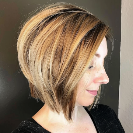 Angled Bob with Layered Top