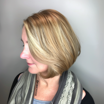 Angled Bob with Side Swept Layers