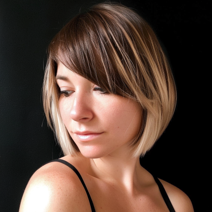Angled Bob with Swooped Bangs