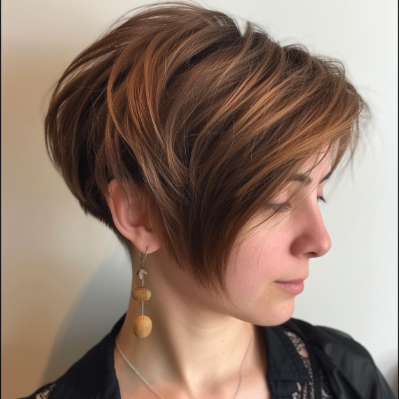 Asymmetrical Cut with Gradual Layers