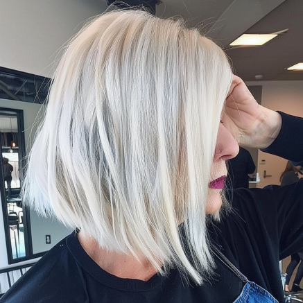 Blunt Bob with Platinum Blonde
