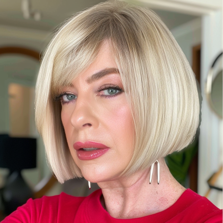 Blunt Bob with Subtle Side Bangs