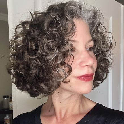 Bob with Natural Curls and Subtle Definition