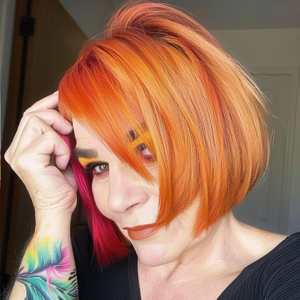 Bold Bob with Vibrant Color