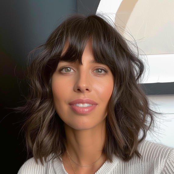 Casual Bangs with Unstructured Waves