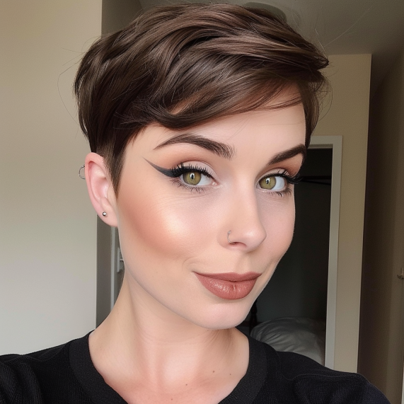 Chic Pixie with Swooping Bangs