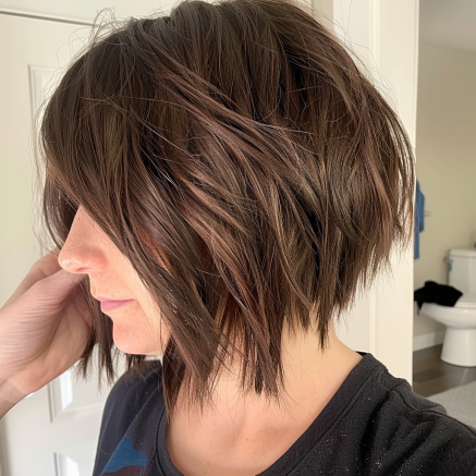 Choppy Angled Bob with Subtle