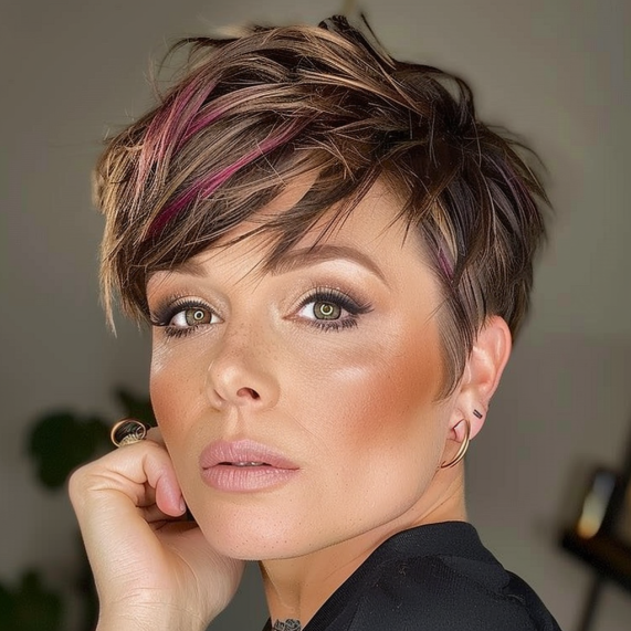 Choppy Pixie with Peek a Boo Bang