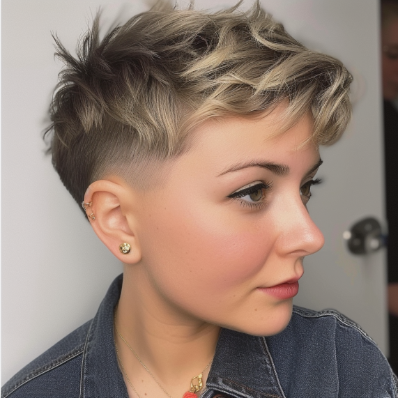 Choppy Pixie with Shaved Sides
