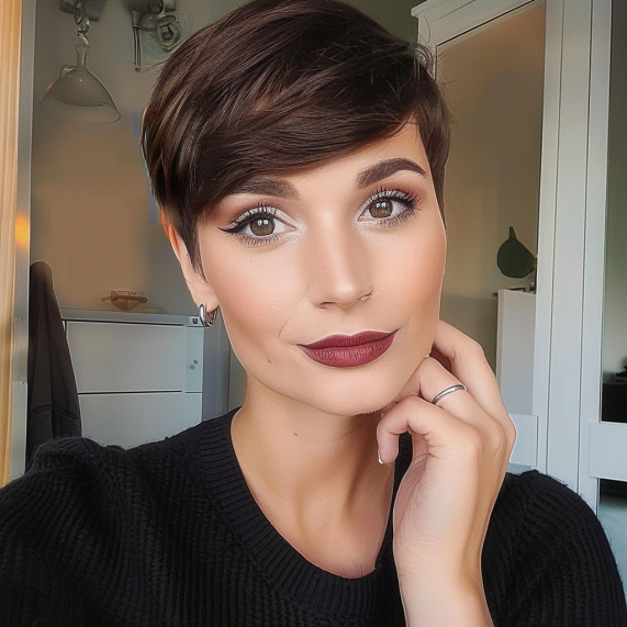 Classic Pixie with Neat Side Bangs