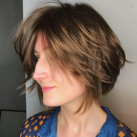 Classic Tousled Bob with Side Bangs