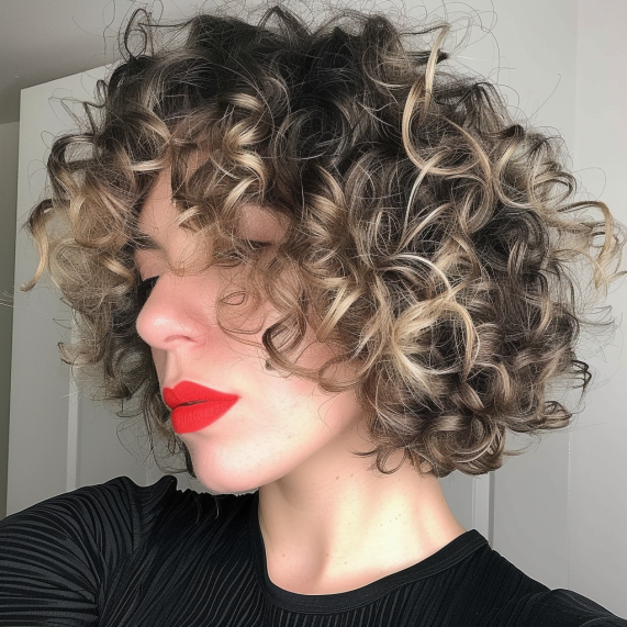 Curly Bob with Luscious Volume