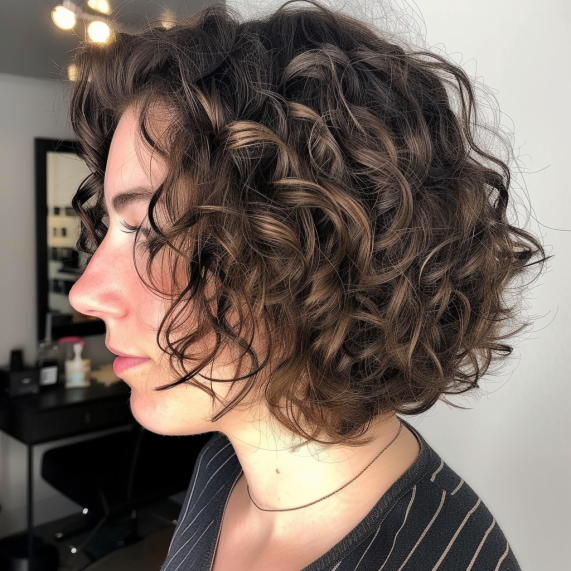 Curly Bob with Whimsical Waves