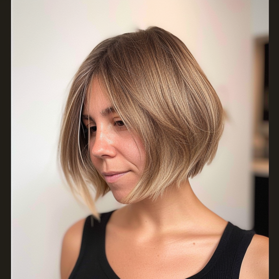 Delicate Face Framing in a Layered Bob