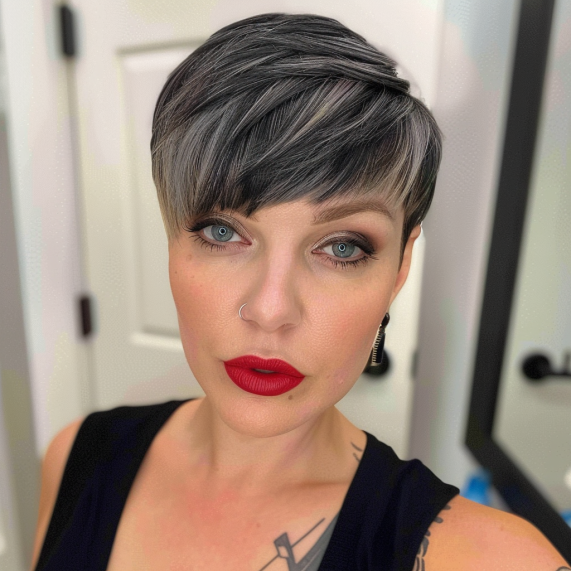 Dynamic Pixie with Sharp Side Bangs