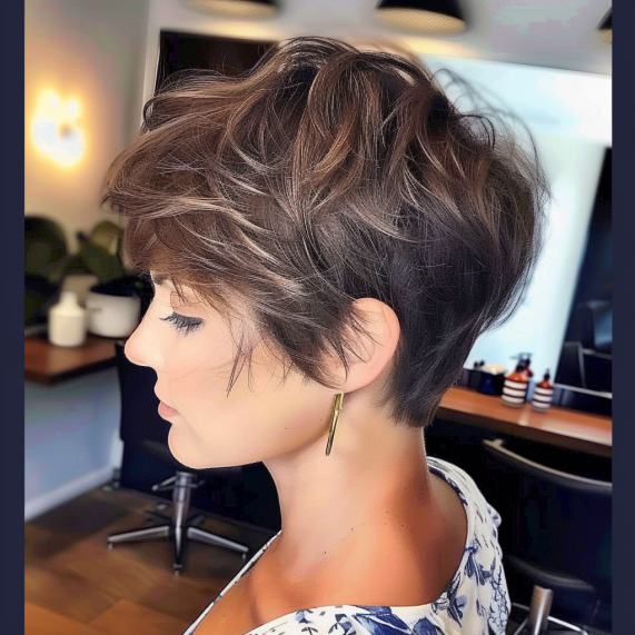 Effortlessly Chic Pixie with Tousled Layers