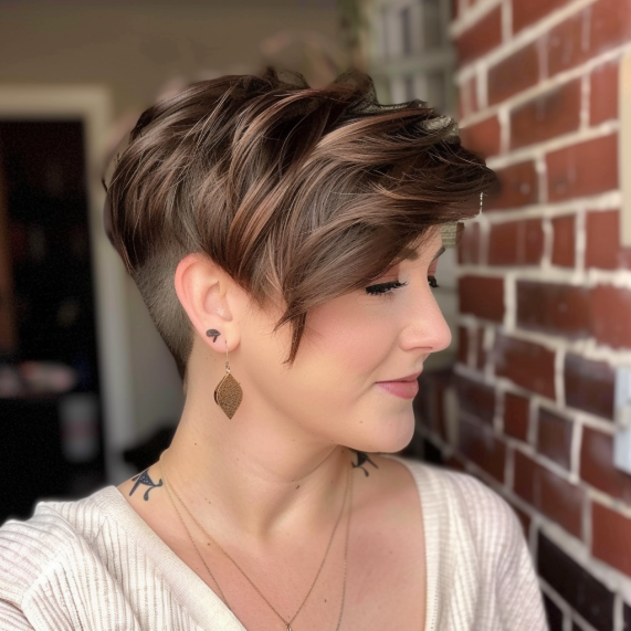 Feathered Pixie with Side Bangs