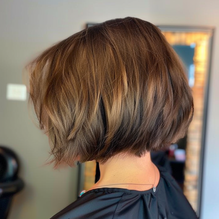 Graduated Angled Bob with Choppy Back