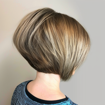 Graduated Asymmetrical Bob with Stacked Back