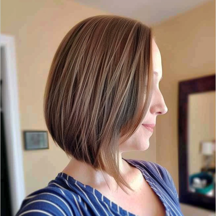 Inverted Angled Bob with Layered Front