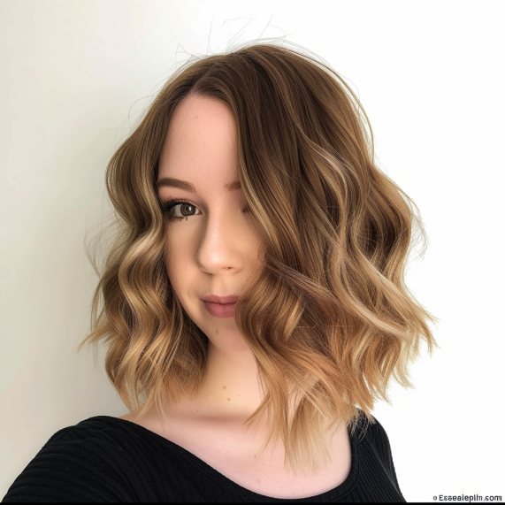 Inverted Lob with Soft Curls